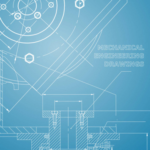 机械。 技术设计。 工程风格。 机械仪器制造。 封面传单。 公司身份。 蓝色和白色