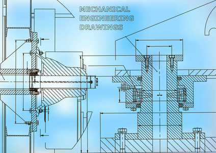 技术说明。 机械工程。 工程学科的背景。 技术设计。 仪器制造。 封面横幅。 蓝色蓝色