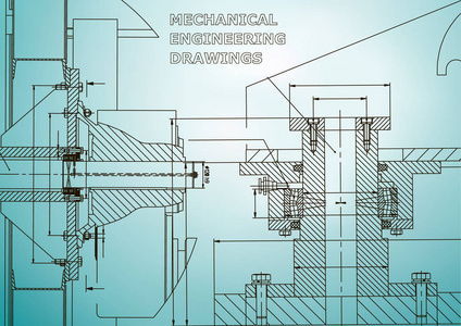 技术说明。 机械工程。 工程学科的背景。 技术设计。 仪器制造。 封面横幅。 淡蓝色