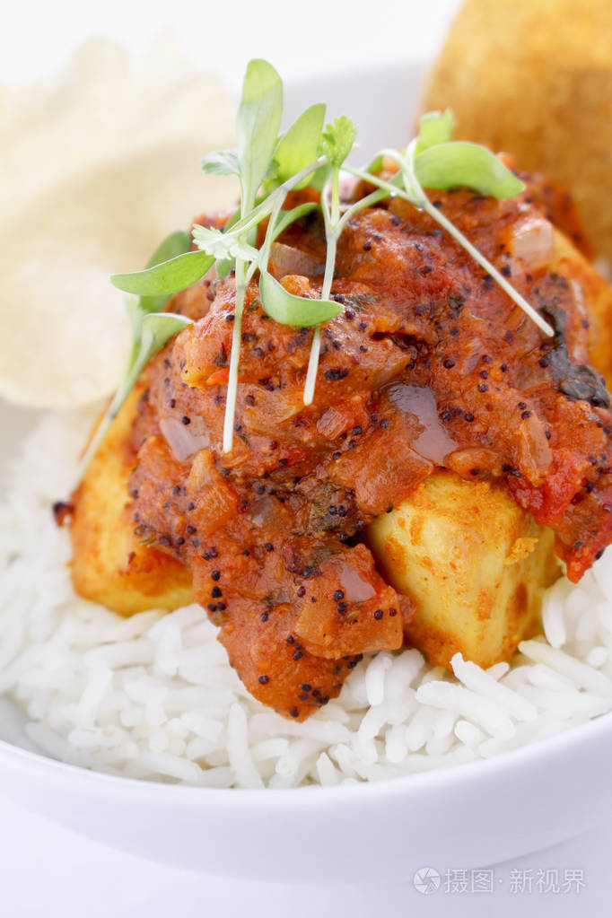 传统的印度咖喱饭