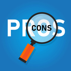 决策过程的利弊概念.为解决方案或选择列出正和负数.研究问题调查.