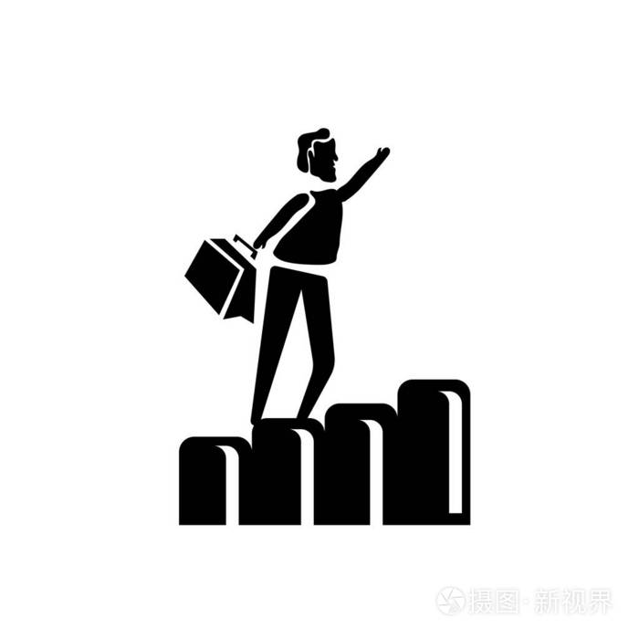 在白色背景上隔离的专业前进图标向量, p