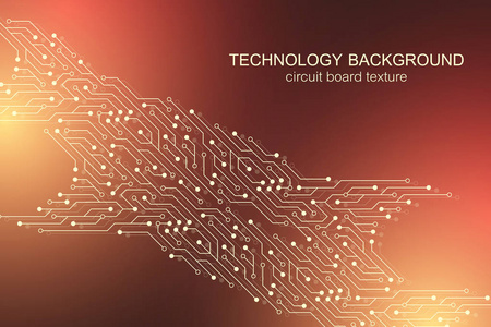 计算机主板矢量背景与电路板电子元器件。电子纹理为计算机技术工程理念。主板集成计算插图