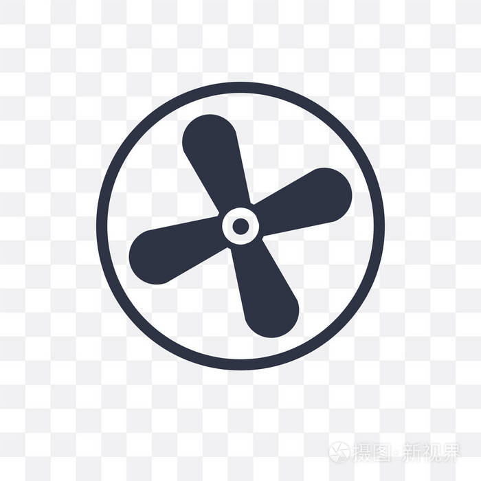 风扇矢量图标在透明背景上隔离, 风扇标志 des