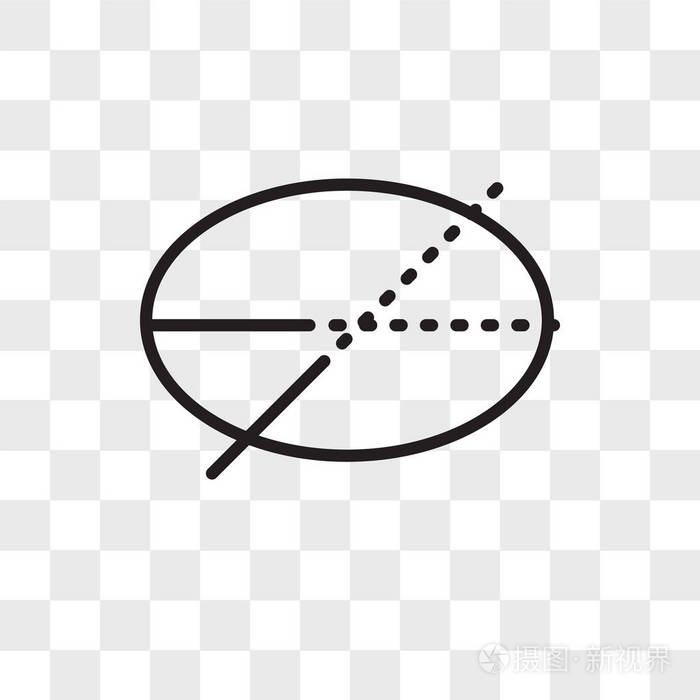 椭圆矢量图标在透明背景上被隔离椭圆
