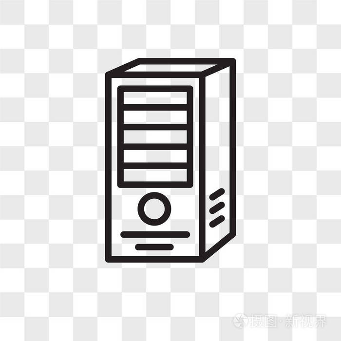 在透明背景上隔离的web服务器矢量图标webser