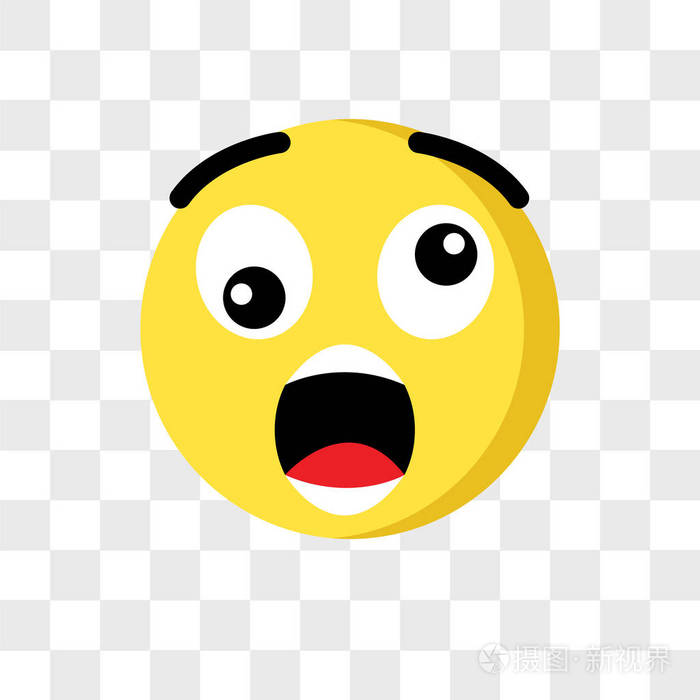 震惊的 emoji 表情矢量图标在透明背景下被隔离, sh