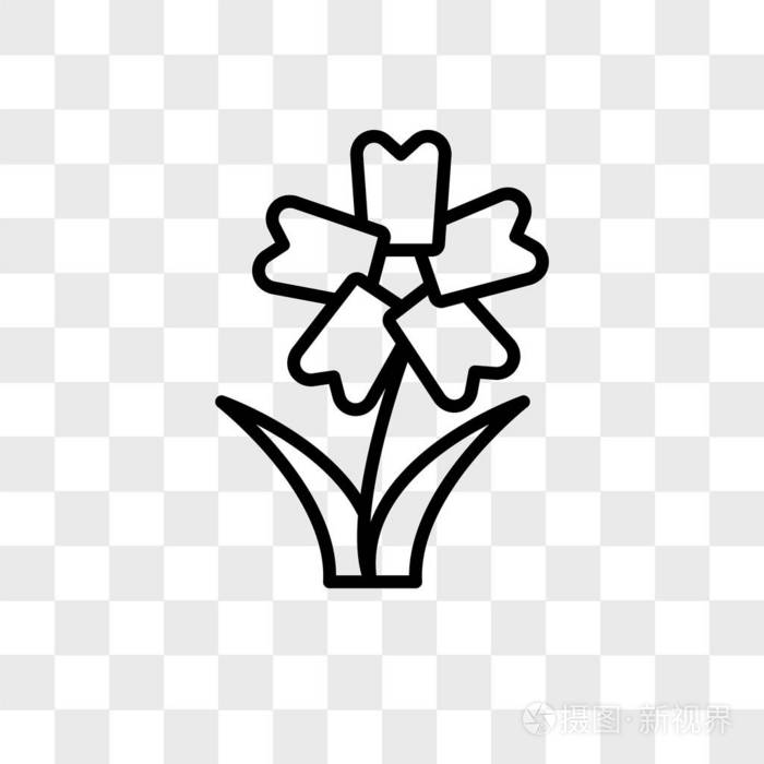 水仙花矢量图标在透明背景下分离, 水仙花标志设计