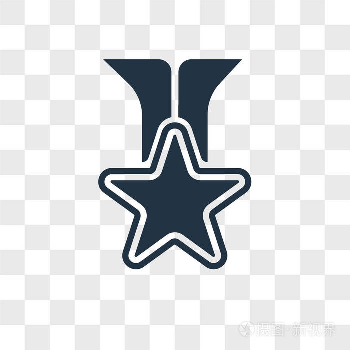 星形矢量图标在透明背景上隔离, 星形标志设计