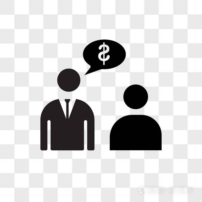 在透明背景上隔离的顾问矢量图标, 顾问