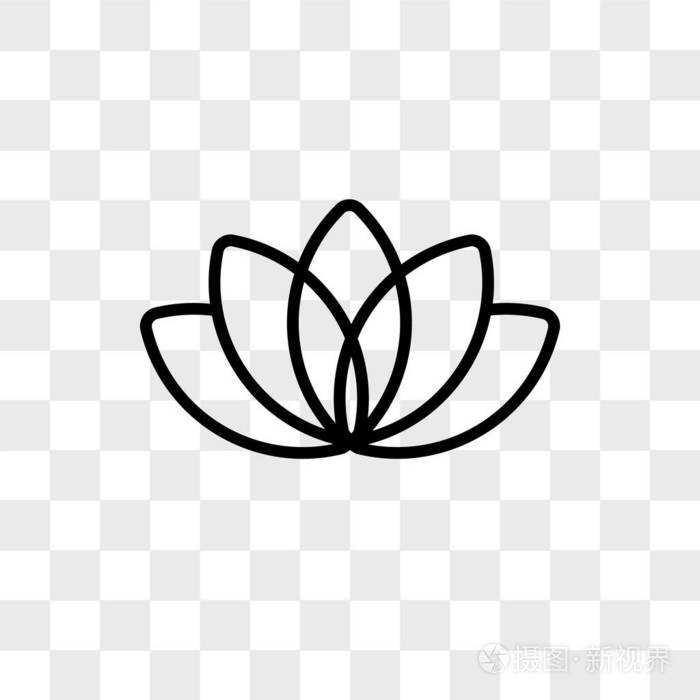莲花矢量图标在透明背景下隔离, 莲花标志设计