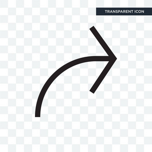在透明背景上隔离的向右箭头矢量图标.照片