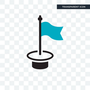 在透明背景上隔离的里程碑矢量图标, milest照片