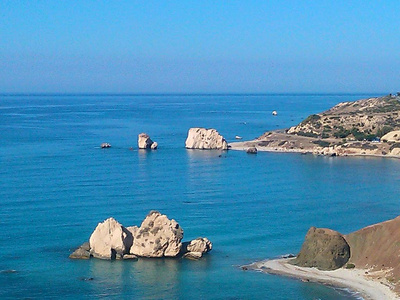 塞浦路斯美丽的佩特拉图鲁罗米乌海滩帕福斯