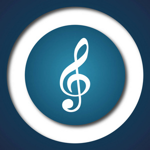 音乐音符图标.白底上网按钮照片
