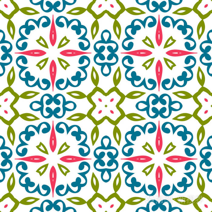 时尚现代无缝图案背景. 美丽的设计色彩装饰. 抽象图形时尚纹理