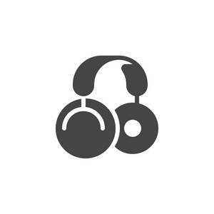 大型无线耳机图标.用于听音乐和不同声音的设备.