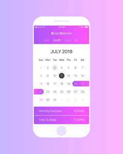 矢量日历应用程序 Ui 概念