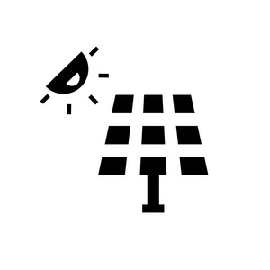 太阳能电池板图标矢量隔离白色背景太阳能电池板透明标志生态符号