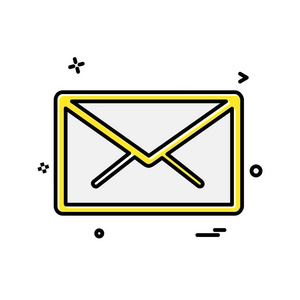 电子邮件图标设计彩色矢量插图