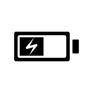 电池图标矢量隔离白色背景电池透明标志生态符号