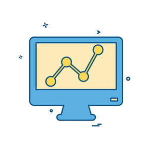 计算机屏幕平面图标矢量插图