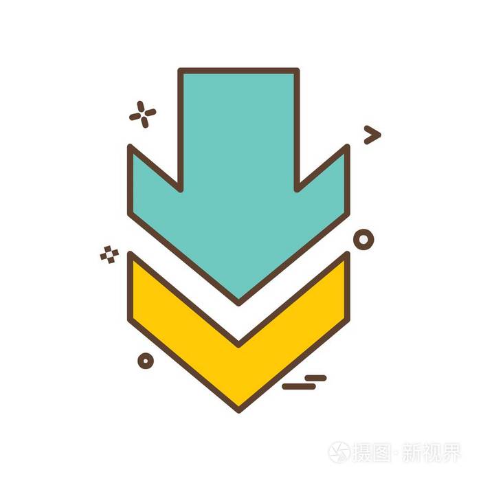 向下箭头图标设计向量