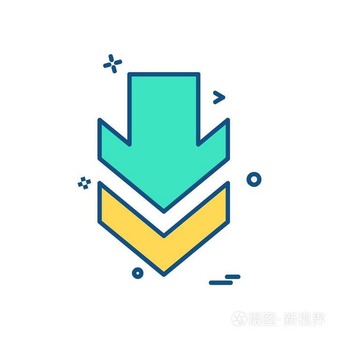 向下箭头图标设计向量