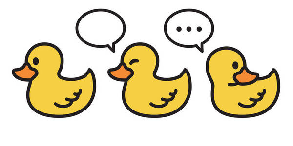 鸭矢量图标标志卡通人物橡皮鸭插图鸟场动物符号夹艺术涂鸦黄色