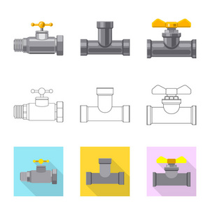管子和管子标志的向量例证。库存管道和管道矢量图标集