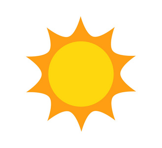 可爱的太阳图标. 矢量图照片