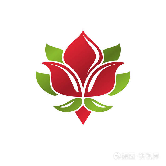 带有百合花皇家标志的老式纹章矢量标志