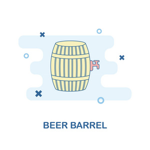 啤酒桶创意图标的颜色。简单的元素插图。啤酒桶的概念符号设计从酒吧和餐厅集合。非常适合网页设计应用程序软件打印