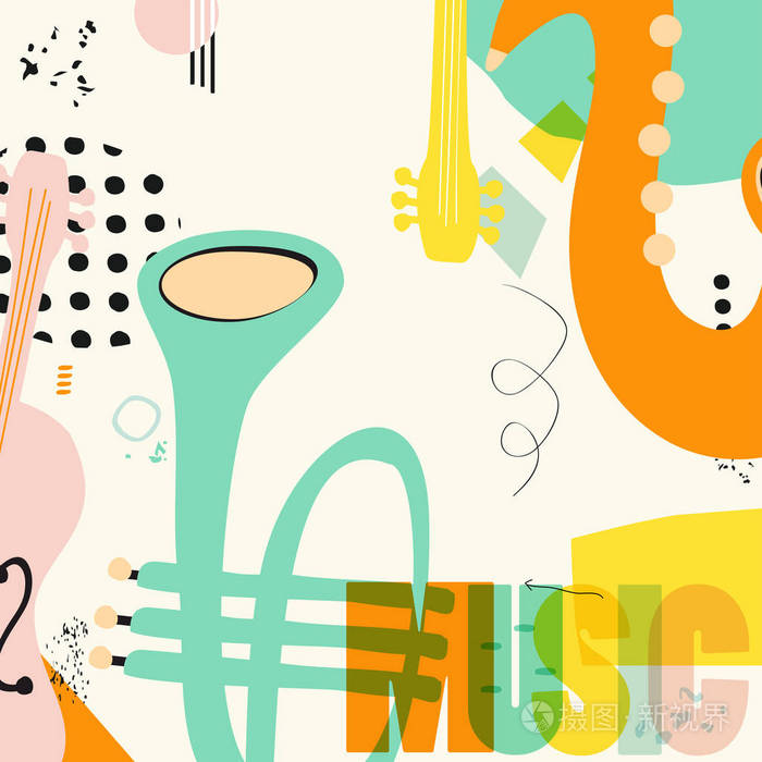 色彩鲜艳的创意音乐海报