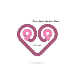  Pink Ribbon icon.Breast Cancer October Awareness Month Campaign