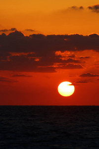 太阳在地中海的地平线上落下，结束了一天