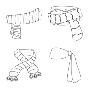 围巾和披肩标志的矢量插图。套围巾和附件股票矢量插图