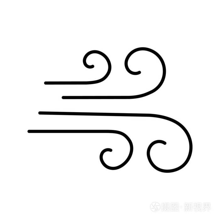 气流字形图标,大风天气.插画-正版商用图片12vqn4-摄图新视界