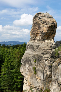 捷克共和国欧洲保护区胡鲁巴斯卡拉复兴城堡附近砂岩岩石景观波西米亚天堂CeskyRaj利贝雷奇地区