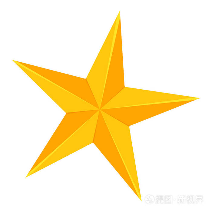 七彩卡通5点金黄星