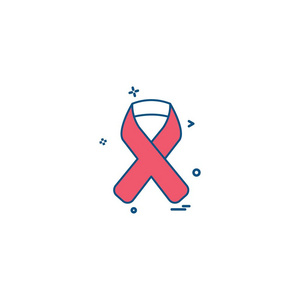 艾滋病血液病HIV丝带图标载体