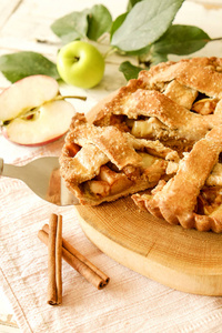  halved apples, cinnamon sticks, anise seeds. Homemade fruit tar