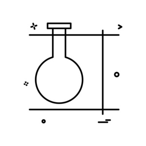 烧瓶图标设计彩色矢量插图图片