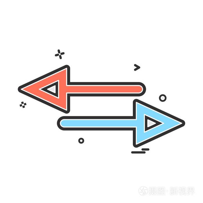 箭头交叉双向图标矢量设计