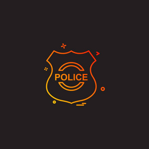 警察盾徽标志矢量设计