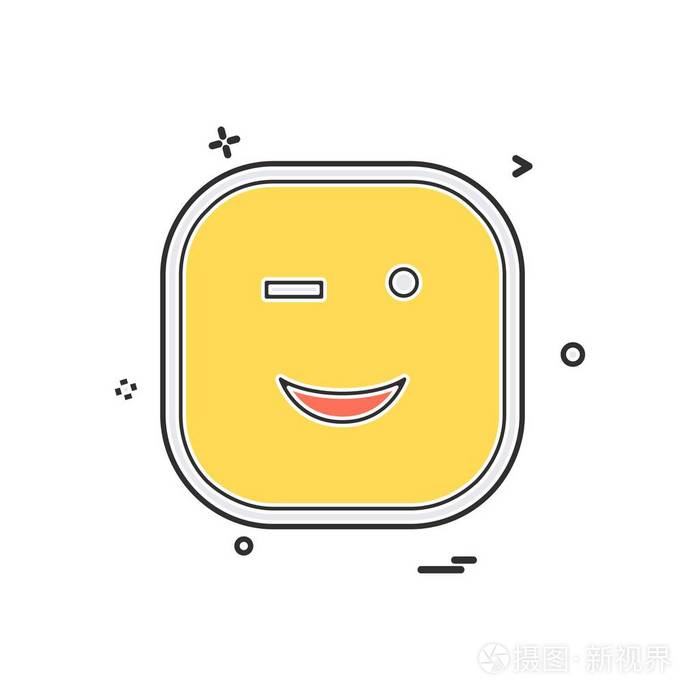 快乐表情图标设计彩色矢量插图