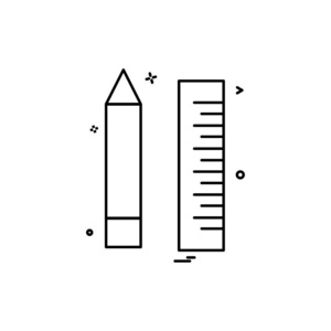 铅笔刻度图标设计矢量