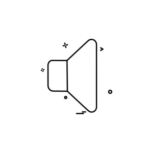 扬声器图标设计彩色矢量插图