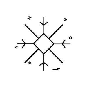 白色背景上的雪花简单图标