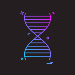 DNA图标设计，彩色矢量插图